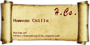 Hamvas Csilla névjegykártya
